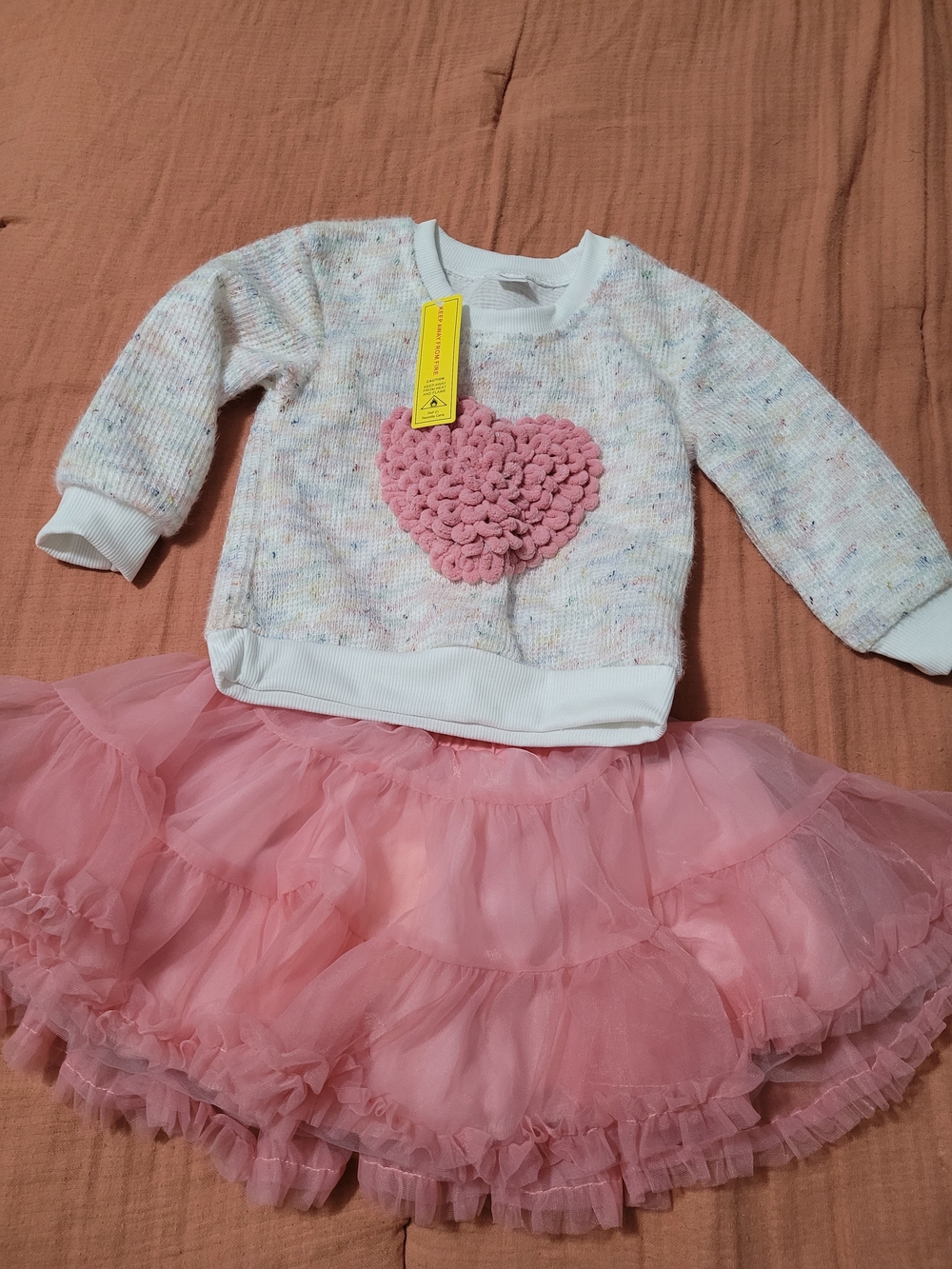 Pink And White Sweater,tutu Set.